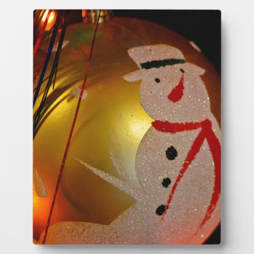 Frosted Snowman Ornament Plaque