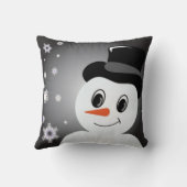 Frosted Snowman Throw Pillow (Back)