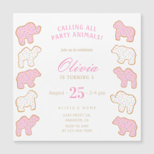 Frosted sprinkle Animal Cookie Magnetic Invitation