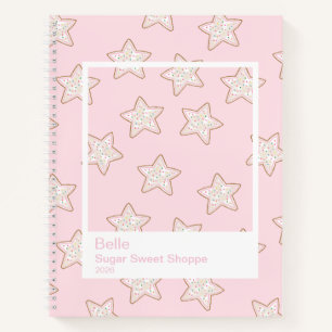 Frosted Star Cookies Large Transparent Frame Notebook