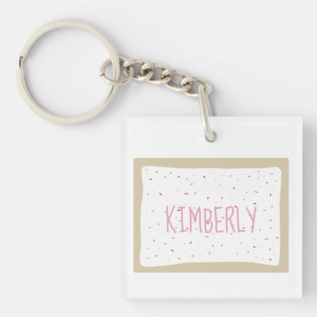 Frosted Toaster Pastry Personalized Keychain (Front)