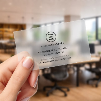 Frosted Transparent Add Logo Custom Text Clear Business Cards