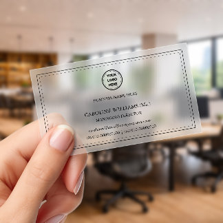 Frosted Transparent Add Logo Custom Text Clear Business Cards