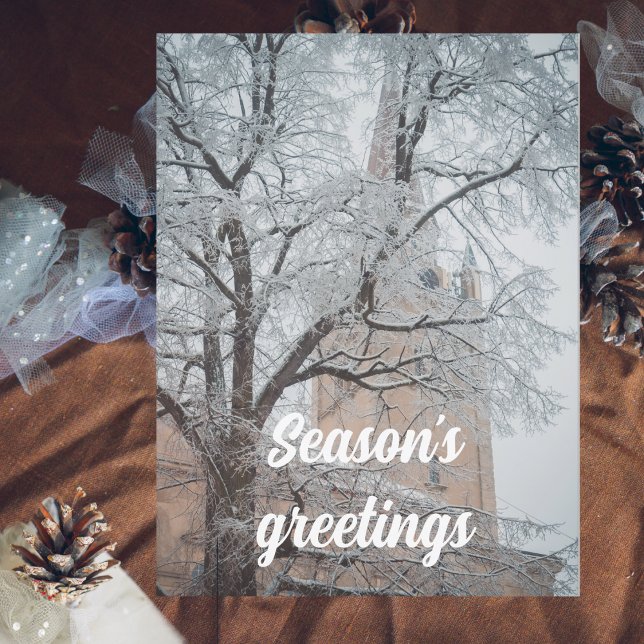 Frosted trees and a majestic cathedral  holiday card (Creator Uploaded)