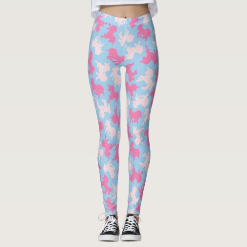 Frosted Unicorn Cookies on Blue Leggings