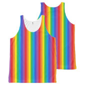 Frosted Vertical Rainbow All-Over-Print Tank Top (Front and Back)