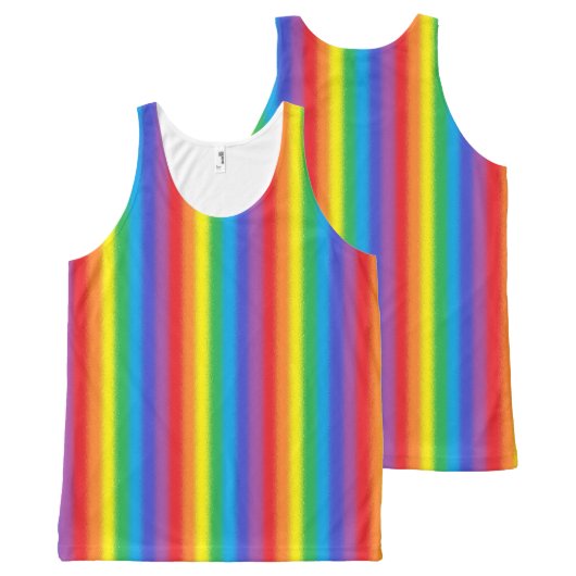 Frosted Vertical Rainbow All-Over-Print Tank Top (Front and Back)