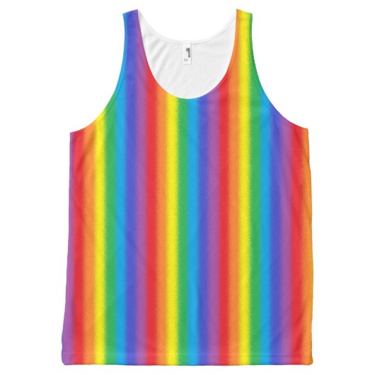 Frosted Vertical Rainbow All-Over-Print Tank Top (Front)