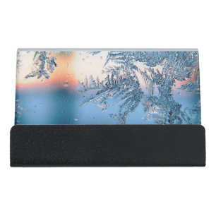 Frosted View Desk Business Card Holder