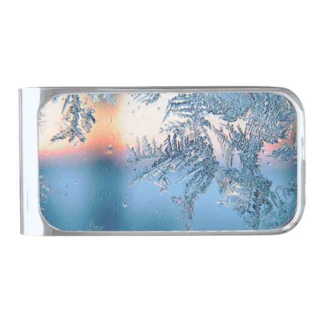 Frosted View Silver Finish Money Clip (Front)