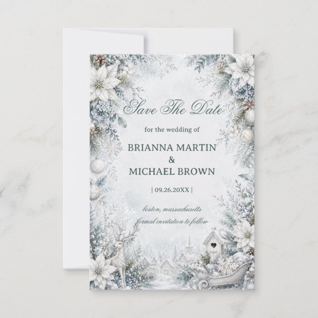 Frosted Village Surrounded Save The Date (Front)
