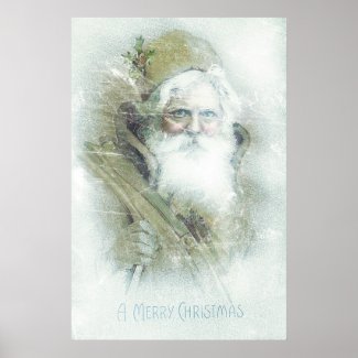 Frosted vintage Santa Claus Poster