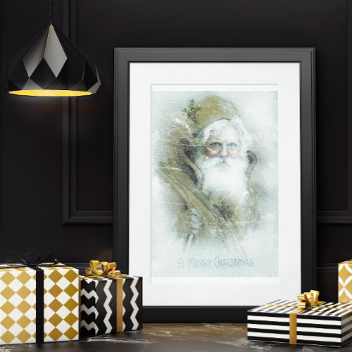 Frosted vintage Santa Claus Poster by Christine aka stine1 on Zazzle