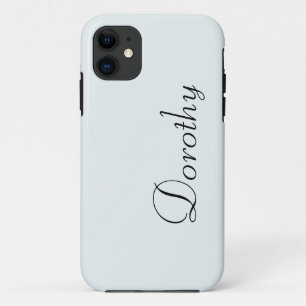 Frosted White Solid Color   Minimalist Name iPhone 11 Case