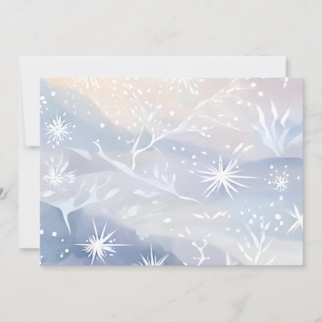 Frosted Window | Beautiful Snowing Winter Scene Holiday Card (Front)