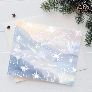 Frosted Window Beautiful Snowing Winter Scene Holiday Postcard