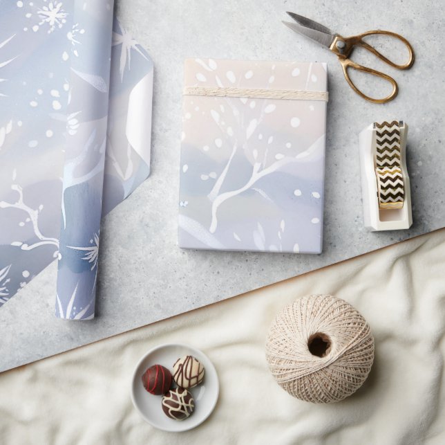 Frosted Window | Beautiful Snowing Winter Scene Wrapping Paper (Crafts)