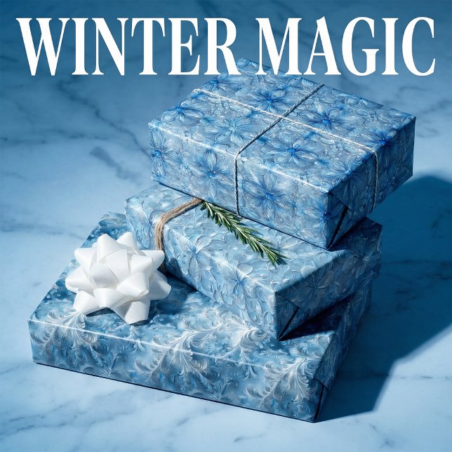 Frosted Windowpanes and Ice Crystals Pattern Wrapping Paper Sheets (Creator Uploaded)