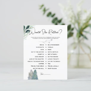 Frosted Winter Bridal Shower Would She Rather Game