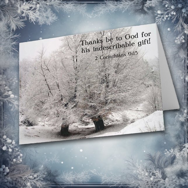 Frosted Winter Trees Christian Christmas Card (Creator Uploaded)