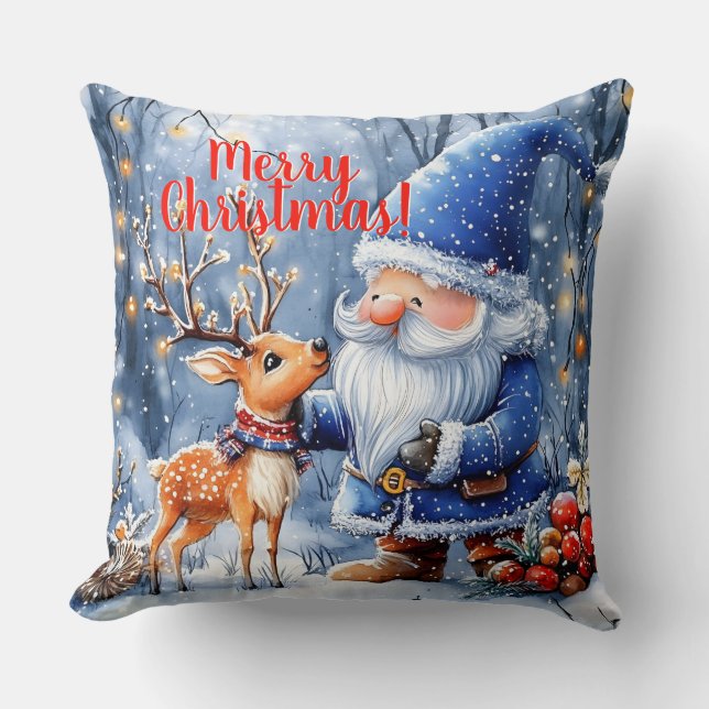 Frosted Wishes Throw Pillow (Front)