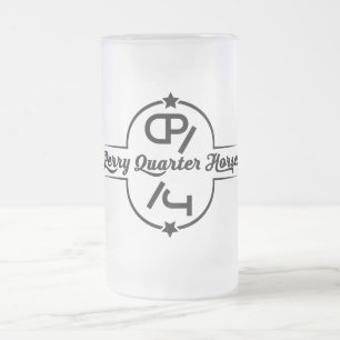 Frosted with black logo glass beer mug