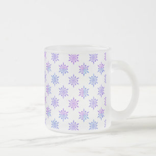 Frosted With Pretty Snowflakes Glass Coffee Mug