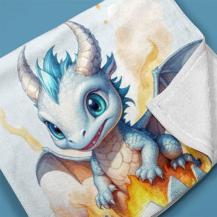 Frostfire Hatchling Baby Dragon Personalized  Blanket
