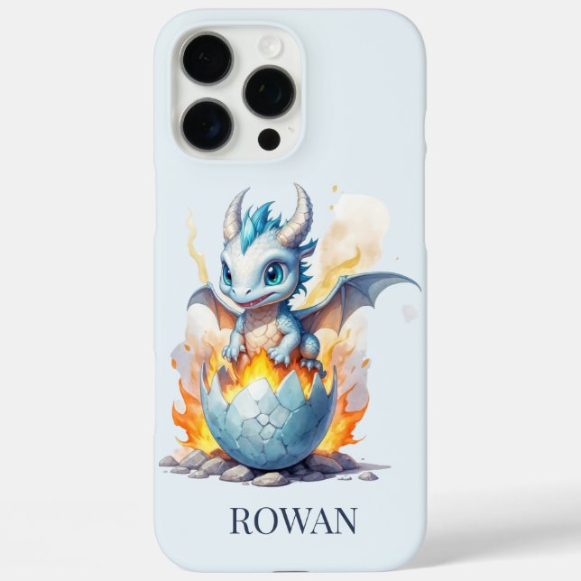 Frostfire Hatchling Personalized Blue Dragon Case-Mate iPhone Case (Back)