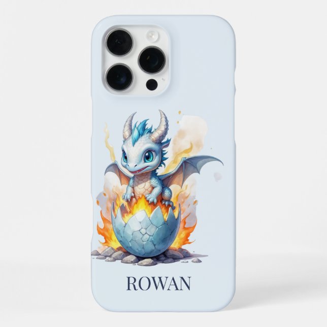 Frostfire Hatchling Personalized Blue Dragon Iphone Case (Back)