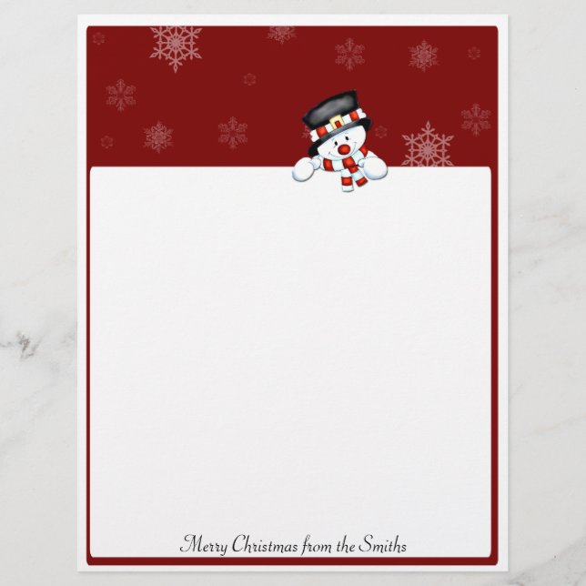 Frostie on Red with White Snowflakes (Front)