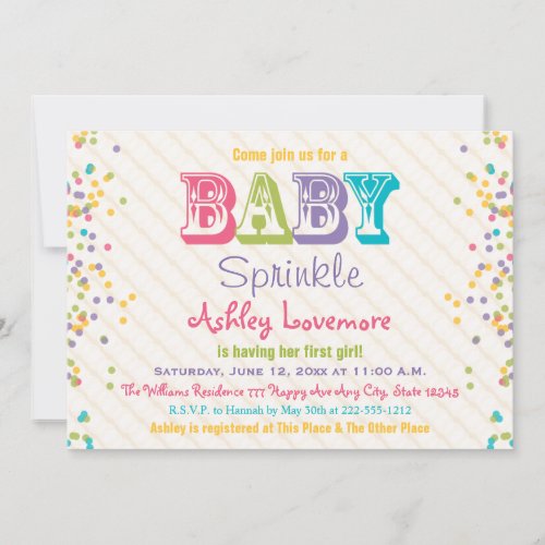 Frosting and Sprinkles Baby Sprinkle Invitation