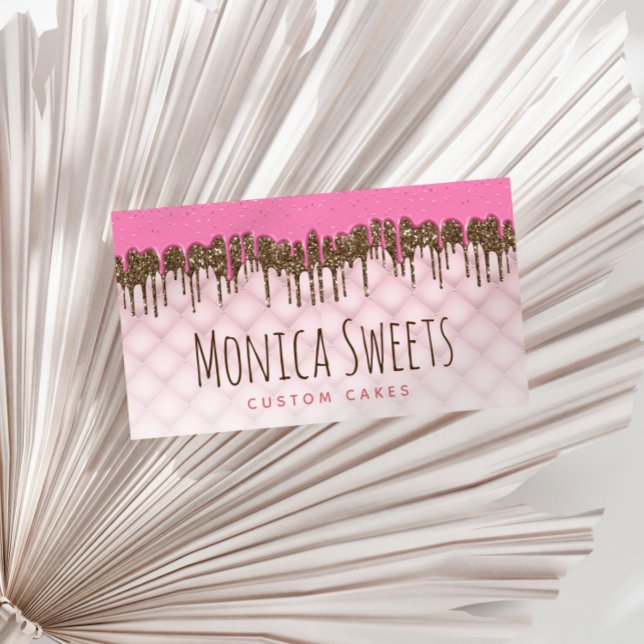 frosting drip fun script cake and sweets bakery business card (Creator Uploaded)