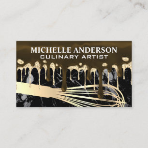 Frosting Drip Syrup Whisk Baking Business Card