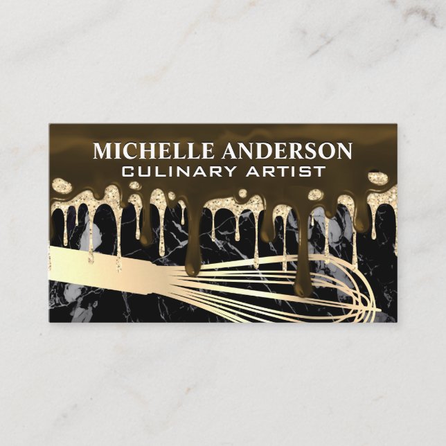 Frosting Drip Syrup | Whisk | Baking Business Card (Front)