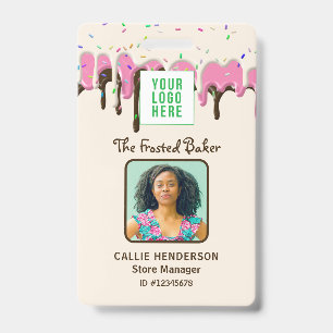 Frosting Pastry Bakery Logo Business Employee Badge