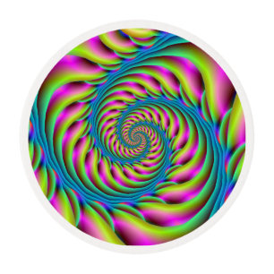 Frosting Round Spiral in Pink Turquoise and Yellow