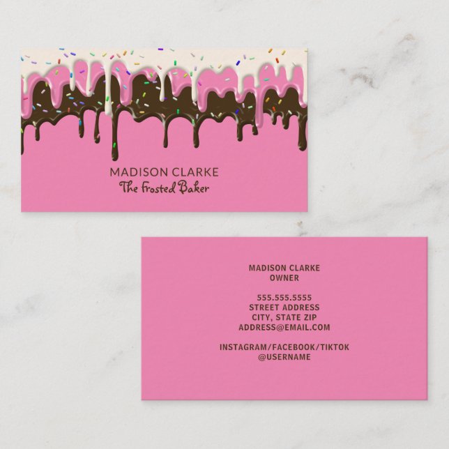 Frosting Sprinkles Baker Bakery Business Card (Front/Back)