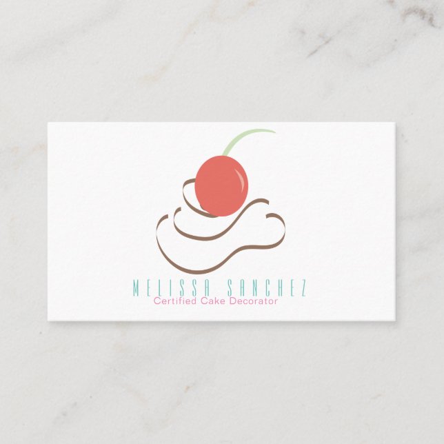 Frosting Swirl Bakery Decorator Chocolate Cupcakes Business Card (Front)