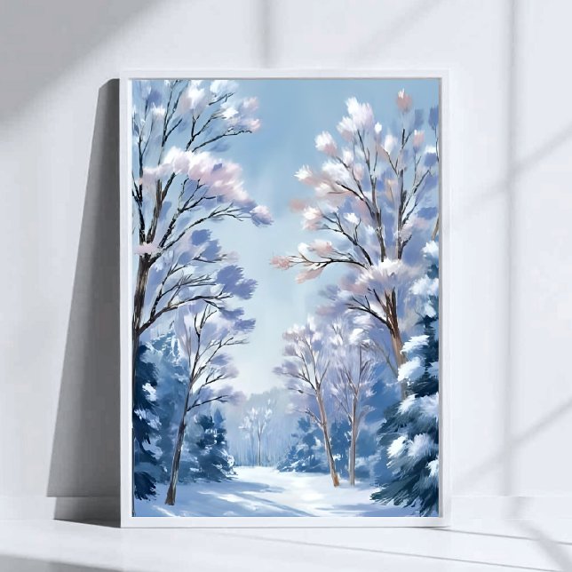 Frostlight Forest | Winter Snow Watercolor Nature Poster (Creator Uploaded)