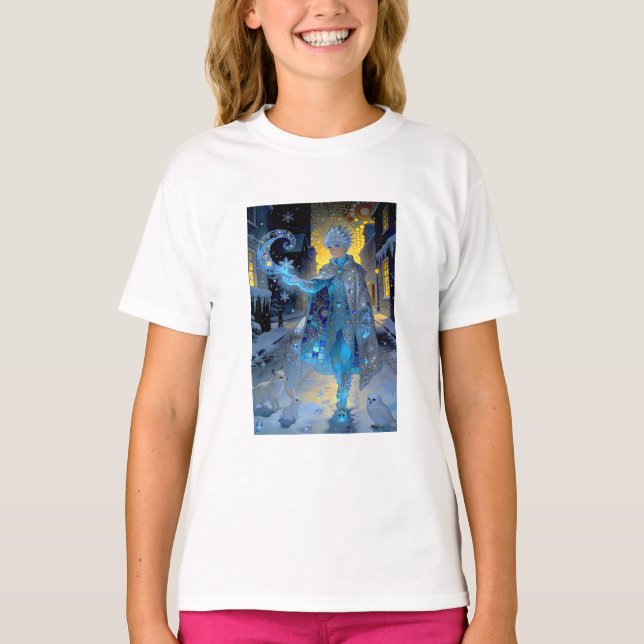 Frostmaker of a Moonlit Street – A Winter Portrait T-Shirt (Front)