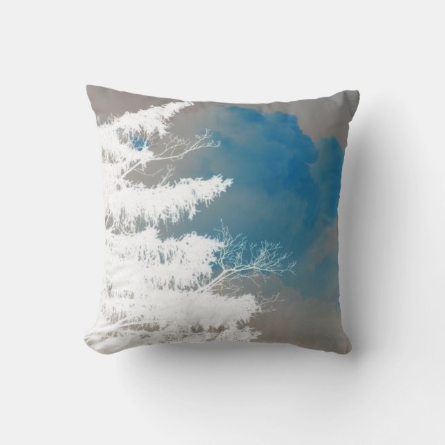 Frosts and Trees Throw Pillow (Front)