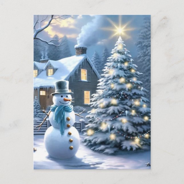Frosty and His Magical Christmas Holiday Postcard (Front)