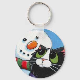 Frosty and Sox - Christmas Cat Keychain