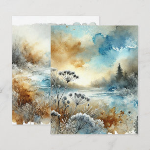 Frosty Autumnal Morning Watercolor Scrapbook Paper