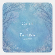 Frosty Azure Filigree Winter Forest Wedding