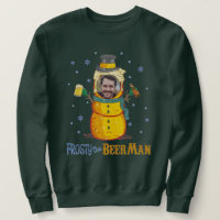 Frosty Beer Man Custom Photo Funny Ugly Christmas
