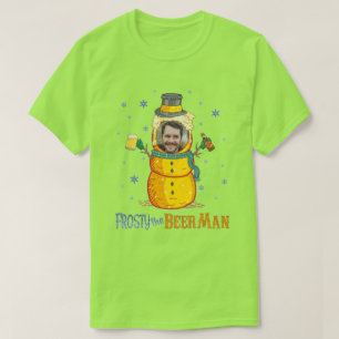 Frosty Beer Man Funny Ugly Christmas Personalized T-Shirt