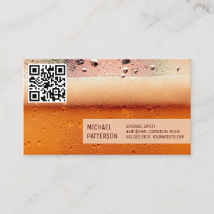 Frosty Beer Mug Restaurateur QR Code Business Card