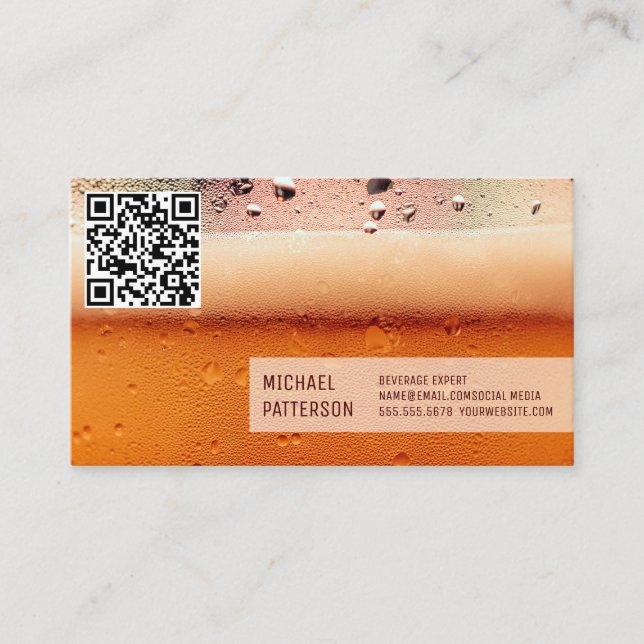 Frosty Beer Mug | Restaurateur | QR Code Business Card (Front)